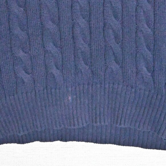 Polo Ralph Lauren Chunky Cable Knit Warm 1/4 Zip Mock Neck Sweater Navy Blue 2XB - Picture 9 of 16